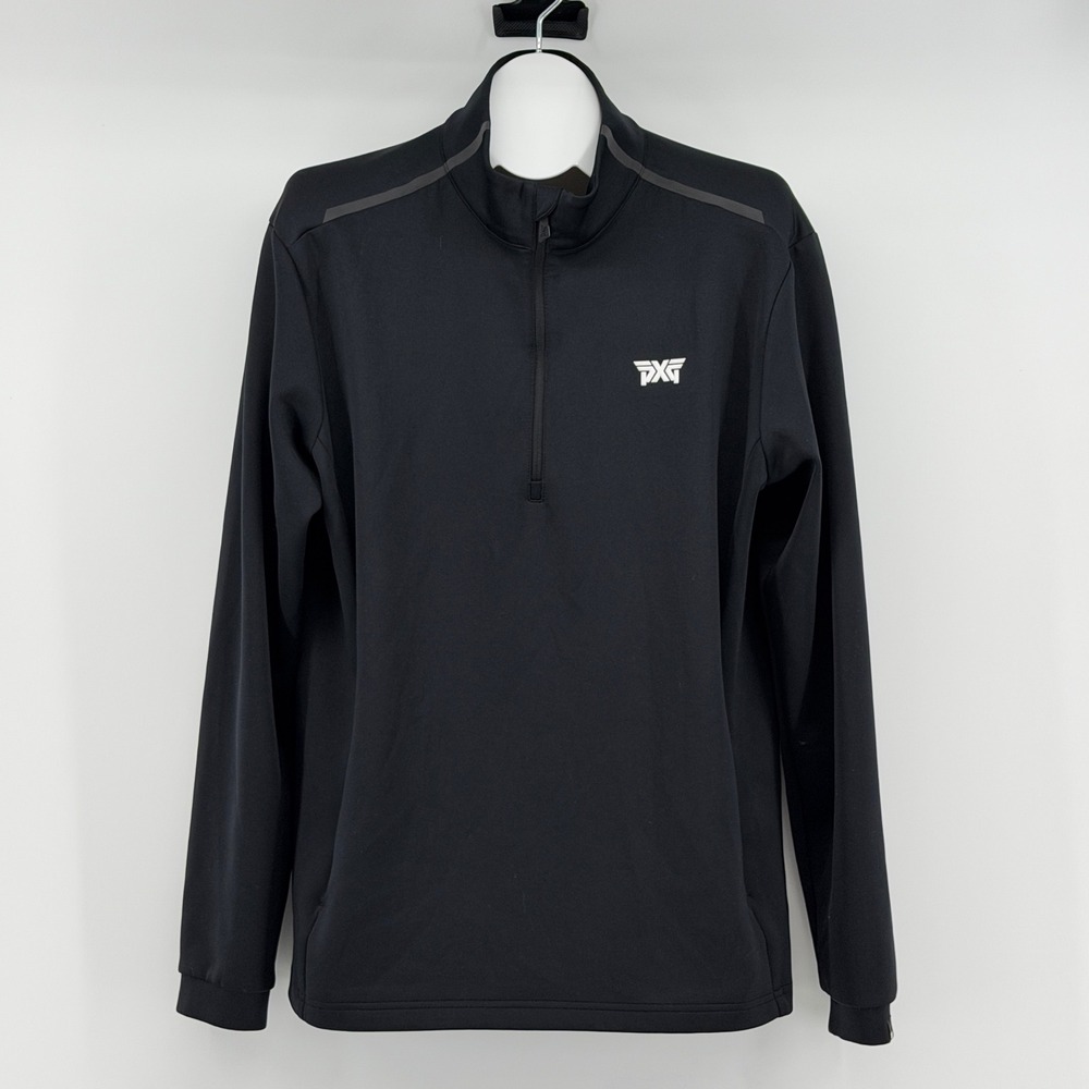 PXG Parsons Xtreme Golf Mens L Black Quarter 1/4 Zip Performance Golf Pullover